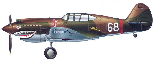 A Curtiss P-40C of the 3rd Squadron American Volunteer Group Chinese Nationalist Air Force - Kunming China 1942
